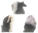 Tiere aus Kristallclustern, Gravuren in verschiedene Arten von Edelsteinen aus Hongkong.