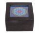 Flower of Life box with glass in mangowood.