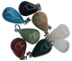 Gemstone drop pendant in various types of stone with silver eye.