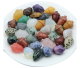 Gemstone pine cones of 18x26 mm in various gemstones.