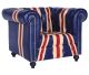 Chesterfield-Sofa aus Leder für 1 Person mit englischer Flagge. Wunderschön als Ladeneinrichtung.