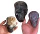 Hand gegraveerde schedels van Agaat uit Mexico. 