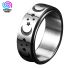 Stainless steel spinner ring model 9 Moon & Stars (fidget ring)