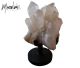 Beautiful rock crystal group (45x27 cm) on rotating stand from Jesseville/Arkansas, U.S.A.