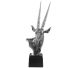 Statue Gems(chèvre) debout argenté sur soccle