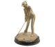Golfer statue made of bronze coated with silver.