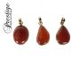 Carnelian from Uruguay set in India silver (gold overlay) in free form (Supplied assorted)