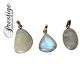 White Moonstone from Sri Lanka (Ceylon) set in India silver (gold overlay) in free form (Supplied assorted)