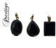 Black Onyx from India set in India silver (gold overlay) in free form (Supplied assorted)