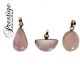 Rose quartz from Madagascar set in India silver (gold overlay) in free form (delivered assorted)