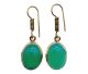 Green Agate “gold on silver” free-form earrings in well-set craftsmanship (The shape varies per set of earrings, supplied as an assortment)