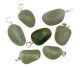 Drilled pendants of Green Aventurine from India with drilled silver pin & hanging eye