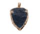 Arrowhead lucky pendant in Obsidian ou Rockcrystal (22ct gold gilded) from Prestige.