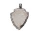 Arrowhead lucky pendant in Lemurian ice crystal (rock crystal variety) from Prestige