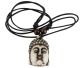 Buddha pendant with natural leather lace