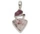 Cinnabar with Pink Tourmaline rough and faceted in 925/000 silver