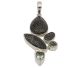 Silicon, Rockcrystal, Stingray Coral & Smoky Quartz in 925/000 silver