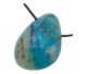 Durchbohrter blauer Anden-Opal (sehr selten) aus Peru, Anhänger aus hochwertigem Stein. Ideal in Kombination mit Waschschnur.