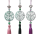 Luxury Tassel pendant with metal Chinese character. Total length of this pendant is 44 cm.