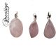 Rose quartz from Madagascar set in India silver in free form (delivered assorted)