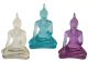 Hars Boeddha uit Thailand,  in Amethist-, Aquamarijn- & Bergkristallook!