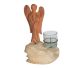 Angel of wood with tea light holder (color may vary)