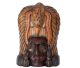 Hölzerner indischer Kopf, der wunderschön von einem lokalen Holzkünstler geschnitzt wurde.