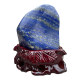 Lapis Lazuli poli de toutes parts sur un socle en bois,