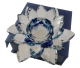 Lotus tea light holder of high quality crystal (Blue box).
