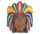 Decorative native Indian head medium sized real wood carving from Mexico.
