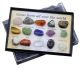Gemstone box with 15 tumbled gemstones (teaching set)