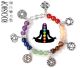 Bracelet chakra avec de vraies pierres précieuses et symbole du yoga.