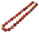 Fire Opal facet necklace (48cm / 14mm ball size) hand knotted locks from Mexico