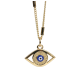 Goudkleurige ketting 45cm van het boze oog met Lapis Lazuli vervaardigd.