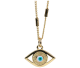 Gold colored necklace 45cm of the evil eye made with White Jade and Turquoise.