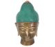 Boeddhahoofd in fraai groen gekleurd gegoten brons