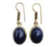 Lapis Lazuli “goud op zilver” oorhangers vrije vorm in goed gezet handwerk (De vorm varieert per set oorhangers, assortie geleverd)