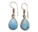 Larimar “gold on silver” free-form earrings in well-set craftsmanship (The shape varies per set of earrings, supplied as an assortment)