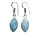 Larimar “silver” free-form earrings in well-set craftsmanship (The shape varies per set of earrings, supplied as an assortment)