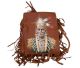 Lederen Indianen tas met handgemaakte kleurrijke beschildering van Indianen.