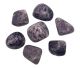 Lepidolite tumbled stones from Canada, cut in India.