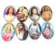 Magneten met dome voor op b.v. de koelkast, voorzien van afbeeldingen van Jezus Christus.