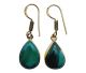 Malachite “gold on silver” free-form earrings in well-set craftsmanship (The shape varies per set of earrings, supplied as an assortment)