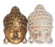 Boeddha maskers in hout (diverse kleuren).