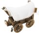 Wooden wagon and fabric hood (size 160x90 mm)