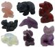 Super aanbieding 100 handgeslepen mini dierfiguren van diverse soorten edelsteen.