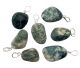 Drilled pendants made of Moss agate from India with drilled silver pin & hanging eye.