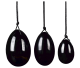 Yoni egg of natural black Obsidian with sturdy cord 30x20mm.