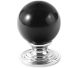 Black obsidian furniture knob for doors or drawers, with a 25mm gemstone sphere.