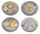 Collection Sélénite 25 pièces laque de transfert d'or / 